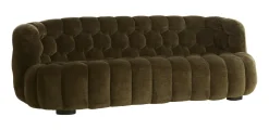 Sale Light & Living Bank Amara Velvet, kleur Olijfgroen