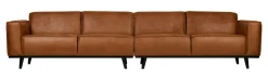 Discount WOOOD Bank Statement 4-zits xxl, Eco leder Cognac