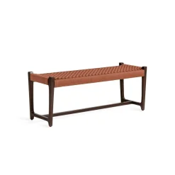 Outlet Jesper Home Bankje Kuwana Espresso Teakhout, kleur Cinnamon