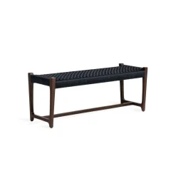 Best Jesper Home Bankje Kuwana Espresso Teakhout, kleur Indigo