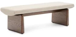 Clearance Kave Home Bankje Topaz Chenille en essenhout, 150cm