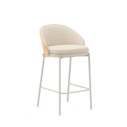 Clearance Kave Home Barkruk Eamy Lederlook (zithoogte 65cm)
