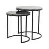 Best Light & Living Bijzettafel Alfio Set van 2 stuks, bruin marmer+zwart