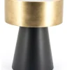 Sale By-Boo Bijzettafel Bunga 40cm zwart/goud met glazen blad