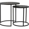 New Light & Living Bijzettafel Doba Set van 2 stuks, hout antiek-mat zwart