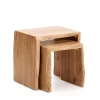 Discount Kave Home Bijzettafel Lomiri Acaciahout, Set van 2 stuks