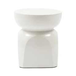 Discount Rivièra Maison Bijzettafel Porto Keramiek Pure White