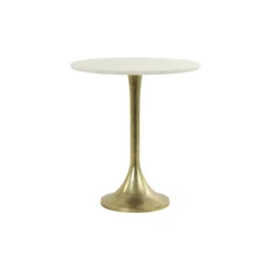 Discount Light & Living Bijzettafel Rickerd Ø48cm, Marmer Wit