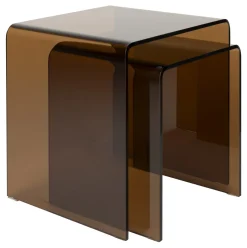 Discount Dutchbone Bijzettafel Vetro Glas, Set van 2 stuks