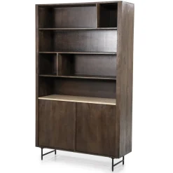 Sale Eleonora Boekenkast Lio Mangohout en Travertin, 200 x 120cm Bruin