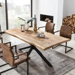 Outlet Artistiq Living Boomstam Eettafel Rochelle Mangohout, kleur Zwart