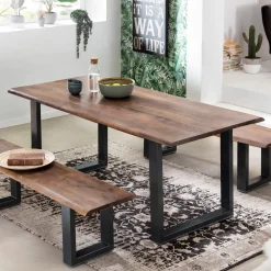 Online Artistiq Living Boomstam Eettafel Tinata Acaciahout, kleur Walnoot