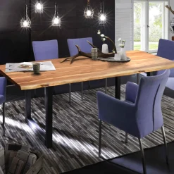 Outlet Artistiq Living Boomstam Eettafel Tristina Acaciahout, kleur Zwart
