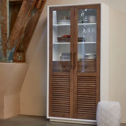 Outlet Rivièra Maison Buffetkast Lake House Eikenhout en glas, 205 x 100cm