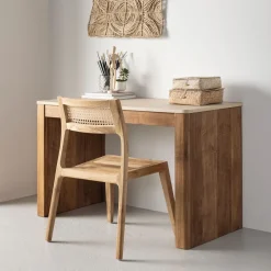 Outlet DTP Home Bureau Bliss Teakhout en mortex, 120 x 60cm