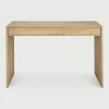 Outlet Ethnicraft Bureau Wave Geolied Eikenhout, 120 x 60cm, kleur Naturel