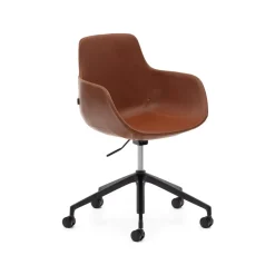 Sale Kave Home Bureaustoel Tissiana PU leder, kleur Bruin