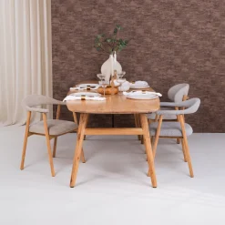 New Tower Living Deens Ovale Eettafel Aura Acaciahout, kleur Naturel