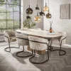 Sale LifestyleFurn Deens Ovale Eettafel Laycie Keramiek in Travertin-look, 215 x 105cm