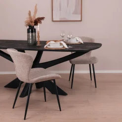 New Sohome Deens Ovale Eettafel Mabel Mangohout, kleur Zwart