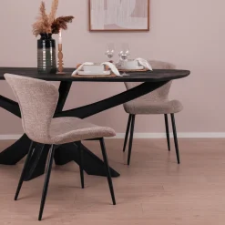 New Sohome Deens Ovale Eettafel Mabel Mangohout, kleur Zwart