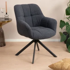Clearance Sohome Draaibare Eetkamerstoel Almar Bouclé