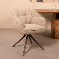 Discount LABEL51 Draaibare Eetkamerstoel Amalfi Bouclé