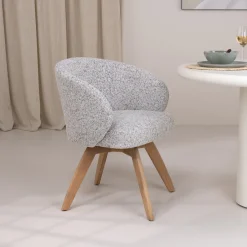 Outlet Tower Living Draaibare Eetkamerstoel Brescia Bouclé