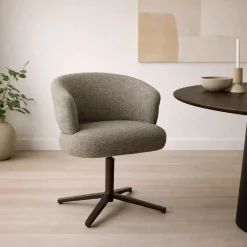 Outlet Livingfurn Draaibare Eetkamerstoel Blake Geweven stof, kleur Desert