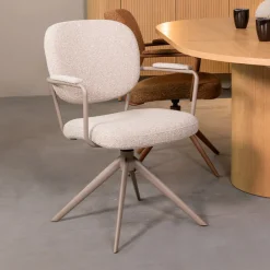 LABEL51 Draaibare Eetkamerstoel Basel Bouclé