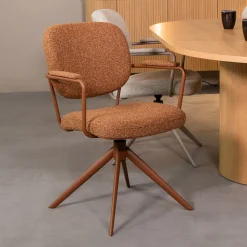 LABEL51 Draaibare Eetkamerstoel Basel Bouclé