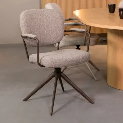 LABEL51 Draaibare Eetkamerstoel Basel Bouclé