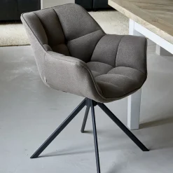 New Rivièra Maison Draaibare Eetkamerstoel Carnaby kleur Dark Taupe