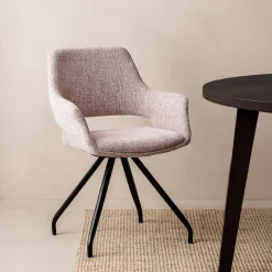 Hot Livingfurn Draaibare Eetkamerstoel Capp Geweven stof