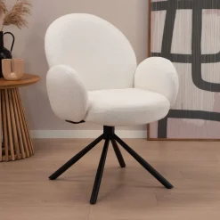 Hot Tower Living Draaibare Eetkamerstoel Imola Bouclé