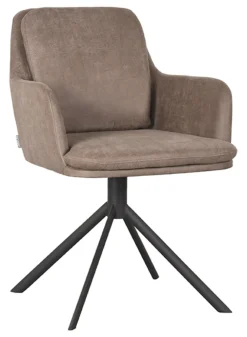 LABEL51 Draaibare Eetkamerstoel Joy Micro Suede, kleur Taupe