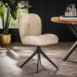 Online LifestyleFurn Draaibare Eetkamerstoel Lovie Bouclé Zand