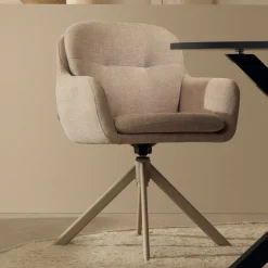 Kave Home Draaibare Eetkamerstoel Lexa Chenille