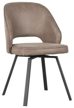 Sale LABEL51 Draaibare Eetkamerstoel Lewis Micro Suede, kleur Taupe