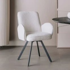 New Tower Living Draaibare Eetkamerstoel Livo Bouclé
