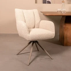 Sale LABEL51 Draaibare Eetkamerstoel Padua Bouclé