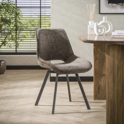 Clearance LifestyleFurn Draaibare Eetkamerstoel Tamaine Chenille