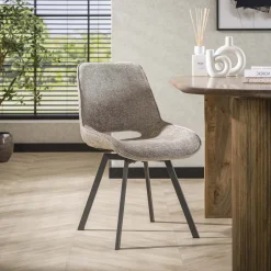 Clearance LifestyleFurn Draaibare Eetkamerstoel Tamaine Chenille