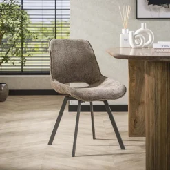 Clearance LifestyleFurn Draaibare Eetkamerstoel Tamaine Chenille