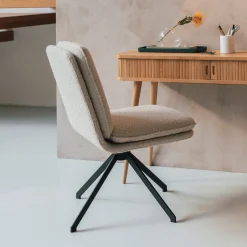 Sale Zuiver Draaibare Eetkamerstoel Tyler Bouclé, kleur Beige Naturel