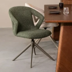 Online LABEL51 Draaibare Eetkamerstoel Zurich Bouclé