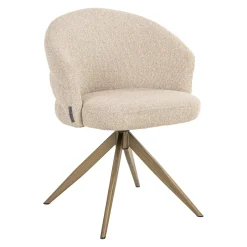 Outlet Richmond Interiors Draaibare Eetkamerstoel Zendaya Bouclé Biscuit Beach