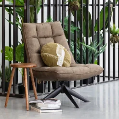Sale WOOOD Draaifauteuil Jouke Lederlook