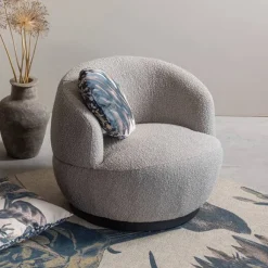 Discount WOOOD Draaifauteuil Woolly Bouclé Naturel