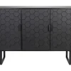 Discount ZILT Dressoir Derrius Dennenhout, 135cm, kleu zwart